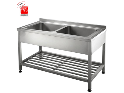 سینک ظرفشویی صنعتی دو لگن پرسی